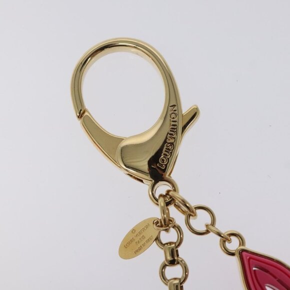 LOUIS VUITTON BijouxSac Knife Key Holder metal Gold Red - Picture 7 of 10